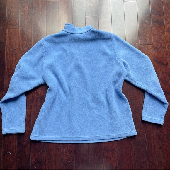 LL Bean 1/4 Zip Fleece Pullover Women's Large L/S Blue Sweatshirt - Picture 5 of 5